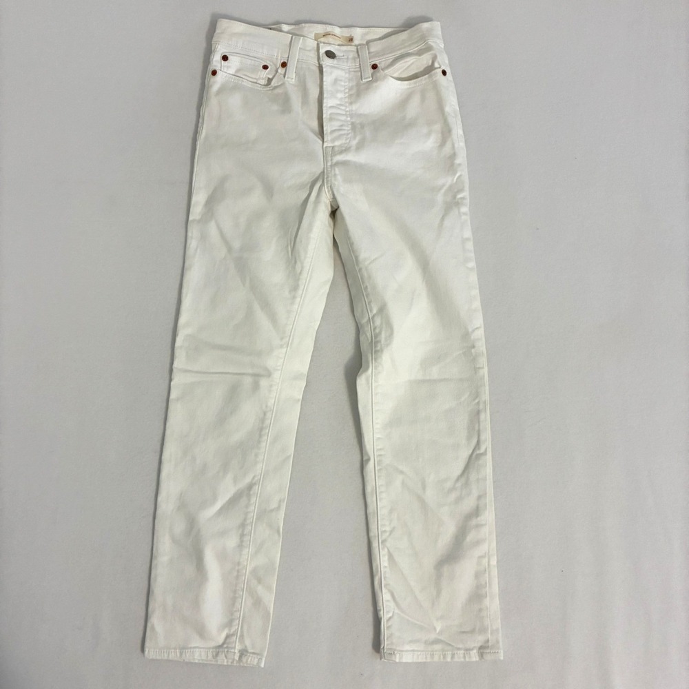 Levis Wedgie Straight Jeans Women Size 28 (Fits 28x27) High Rise Button Fly Pant - Picture 2 of 9